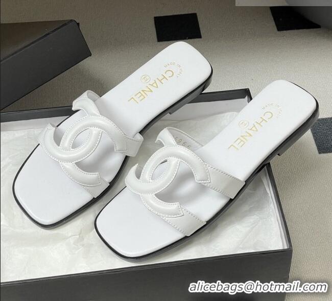 ​Reasonable Price Chanel Lambskin Mules Sandals G47250 White 2026