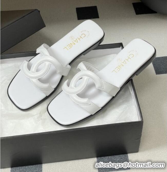 ​Reasonable Price Chanel Lambskin Mules Sandals G47250 White 2026