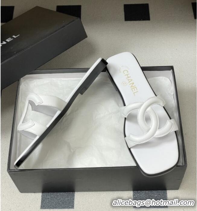 ​Reasonable Price Chanel Lambskin Mules Sandals G47250 White 2026