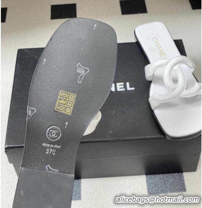 ​Reasonable Price Chanel Lambskin Mules Sandals G47250 White 2026