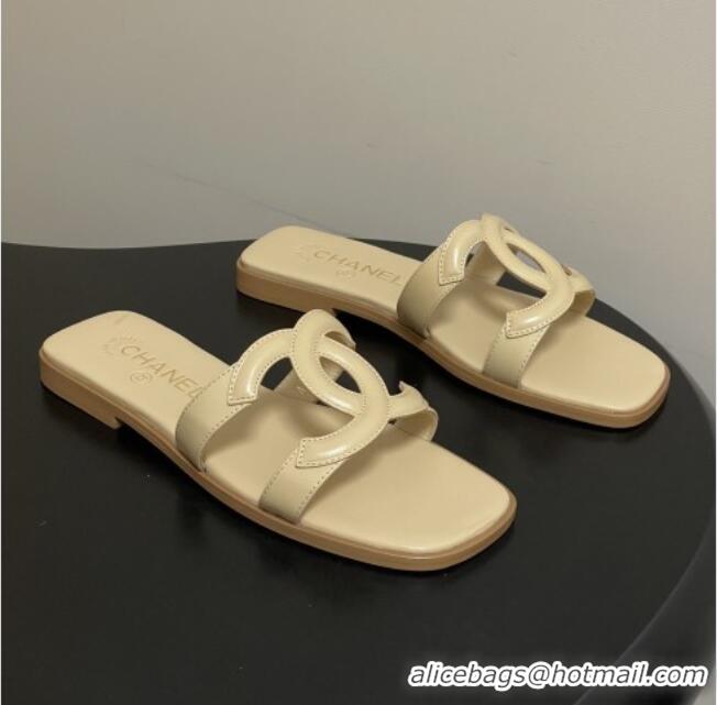 Top Quality Chanel Lambskin Mules Sandals G47250 Beige 2026