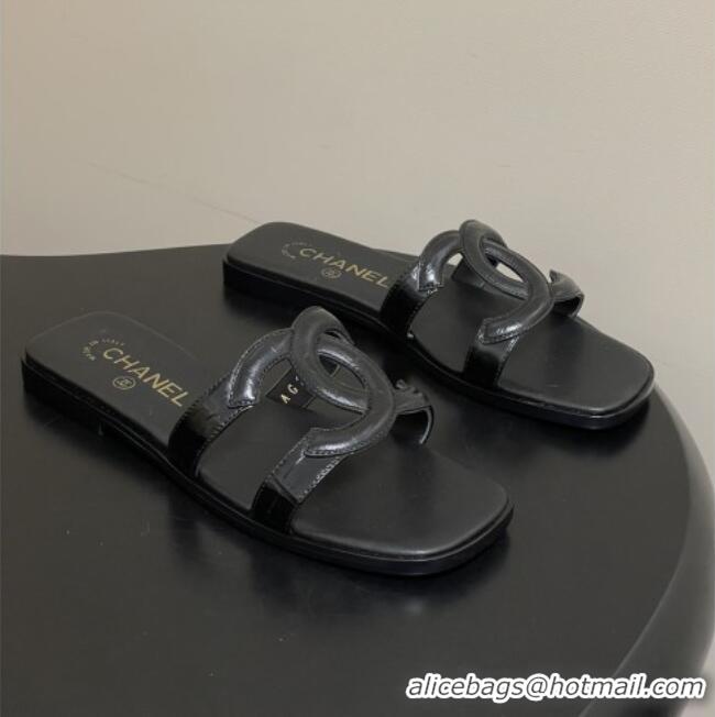 Promotional Chanel Crocodile-patterned Calfskin Mules Sandals G47250 Black 2026