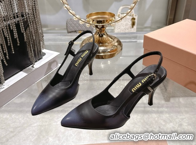 Top Design Miu Miu Calf Leather Slingbacks Pump 7.5cm 5I546E Black 2026