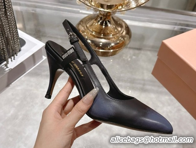 Top Design Miu Miu Calf Leather Slingbacks Pump 7.5cm 5I546E Black 2026