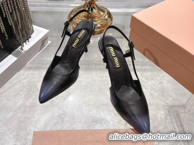 Top Design Miu Miu Calf Leather Slingbacks Pump 7.5cm 5I546E Black 2026