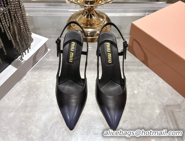 Top Design Miu Miu Calf Leather Slingbacks Pump 7.5cm 5I546E Black 2026