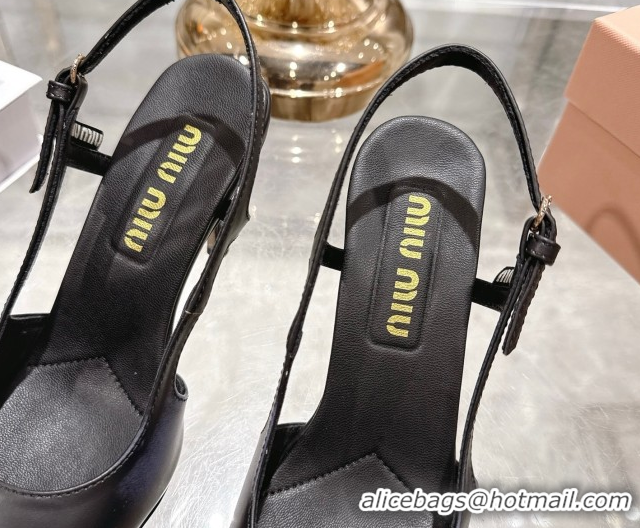 Top Design Miu Miu Calf Leather Slingbacks Pump 7.5cm 5I546E Black 2026