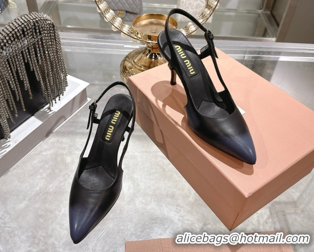 Top Design Miu Miu Calf Leather Slingbacks Pump 7.5cm 5I546E Black 2026