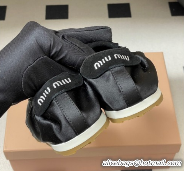 Shop Cheap Miu Miu Plume satin sneakers 5E570E Black 2026