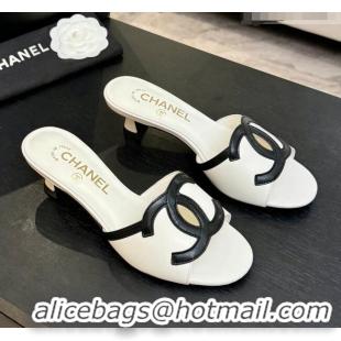 ​Classic Promotional Chanel Lambskin Mules Sandals with 45mm Heel G47252 White 2026