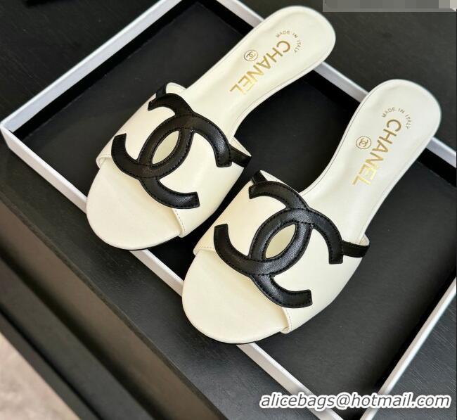 ​Classic Promotional Chanel Lambskin Mules Sandals with 45mm Heel G47252 White 2026