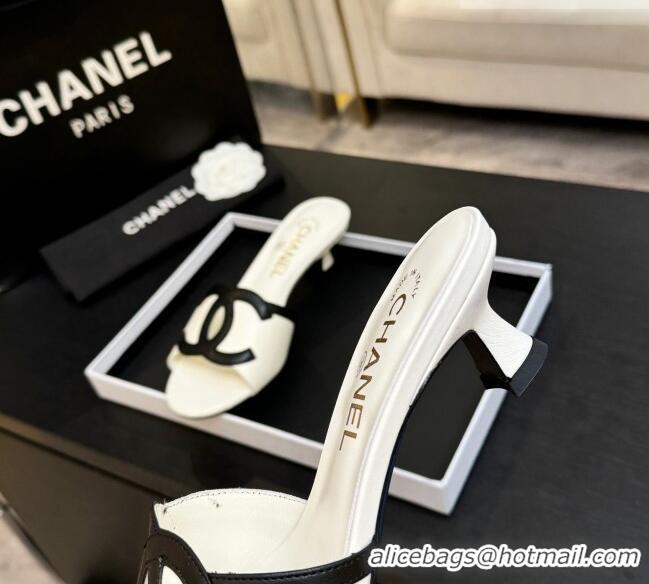​Classic Promotional Chanel Lambskin Mules Sandals with 45mm Heel G47252 White 2026