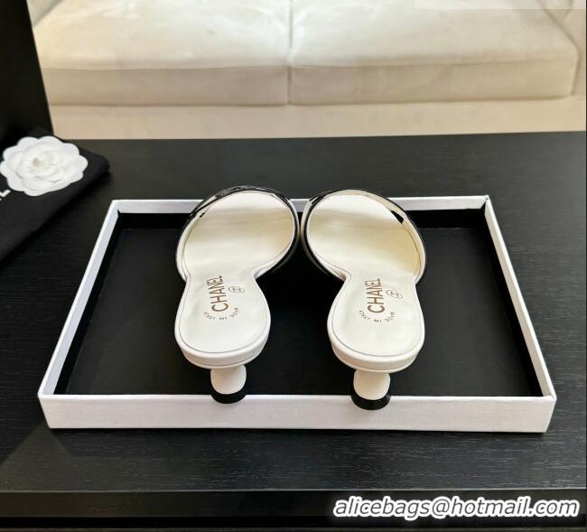 ​Classic Promotional Chanel Lambskin Mules Sandals with 45mm Heel G47252 White 2026