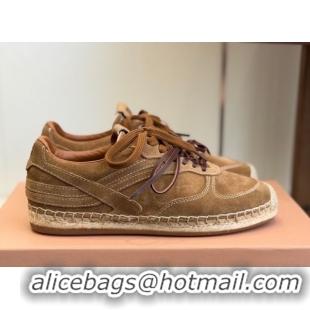 Durable Miu Miu Suede Espadrille Sneakers Light Brown MM120804 1208064