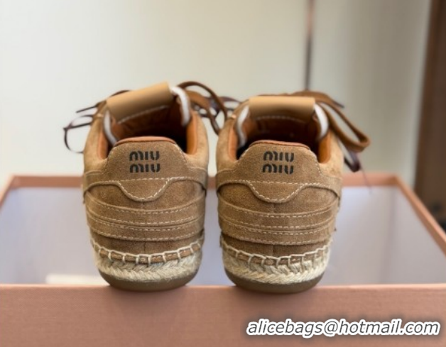 Durable Miu Miu Suede Espadrille Sneakers Light Brown MM120804 1208064