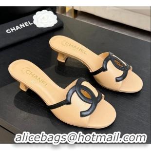 Traditional Specials Chanel Lambskin Mules Sandals with 45mm Heel G47252 Beige 2026