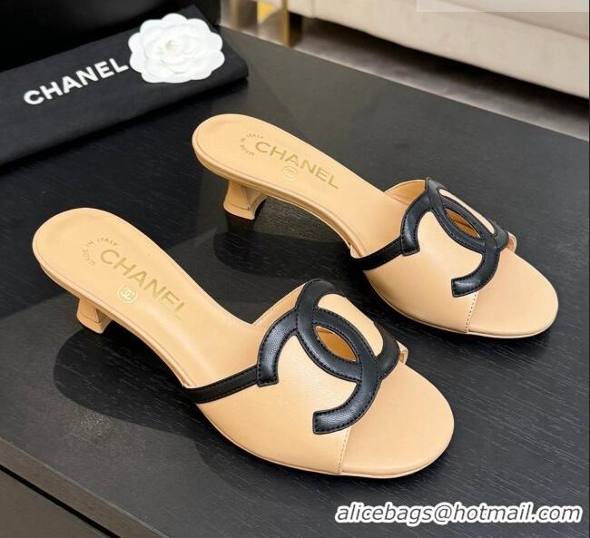 Traditional Specials Chanel Lambskin Mules Sandals with 45mm Heel G47252 Beige 2026