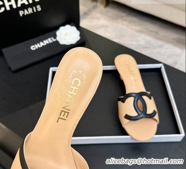 Traditional Specials Chanel Lambskin Mules Sandals with 45mm Heel G47252 Beige 2026