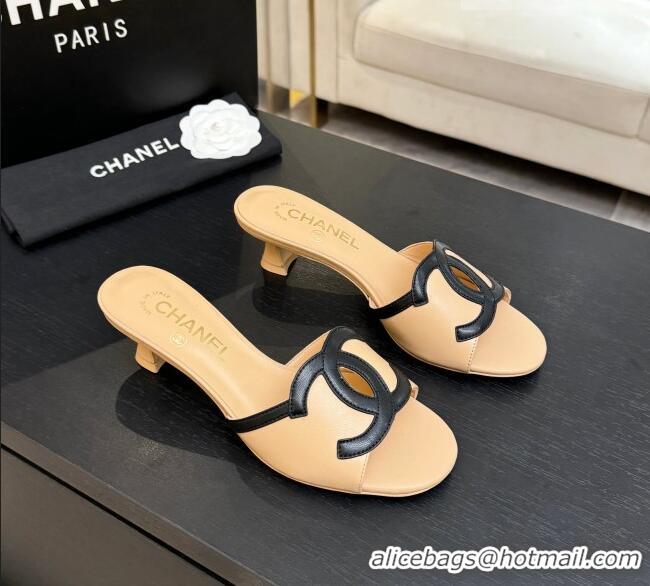 Traditional Specials Chanel Lambskin Mules Sandals with 45mm Heel G47252 Beige 2026