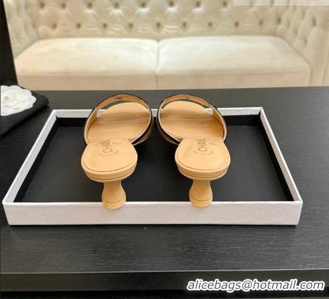 Traditional Specials Chanel Lambskin Mules Sandals with 45mm Heel G47252 Beige 2026
