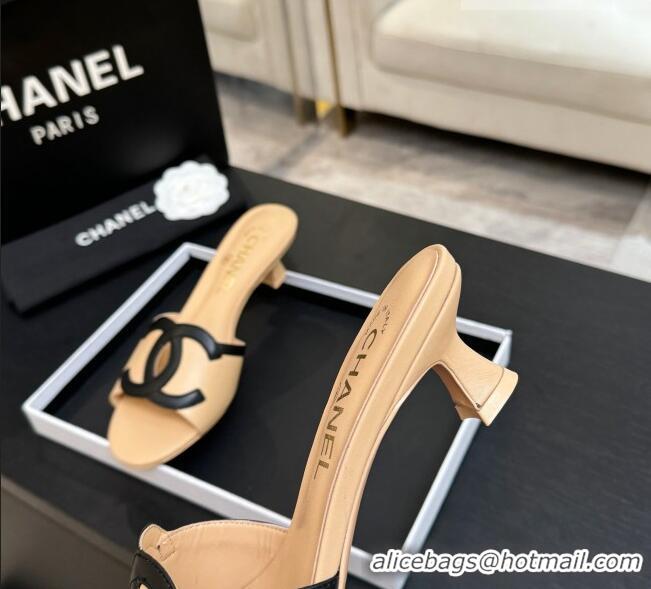 Traditional Specials Chanel Lambskin Mules Sandals with 45mm Heel G47252 Beige 2026