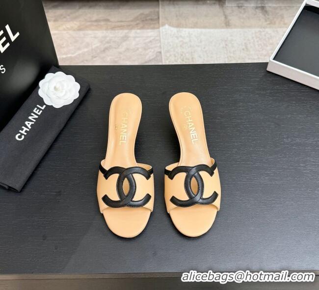 Traditional Specials Chanel Lambskin Mules Sandals with 45mm Heel G47252 Beige 2026
