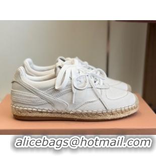 Charming Miu Miu Suede Espadrille Sneakers White MM120804 1208066