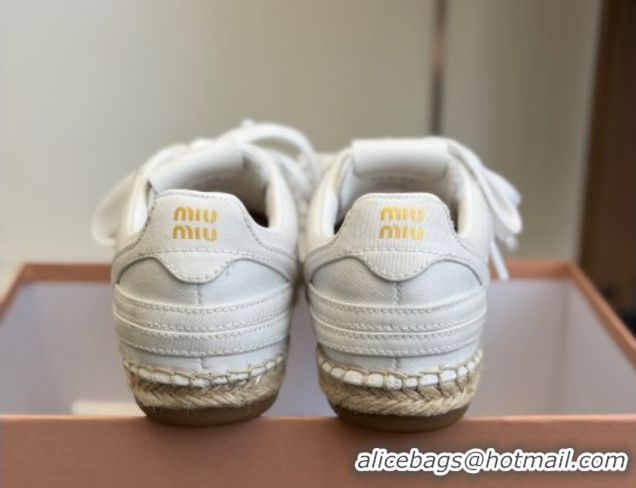Charming Miu Miu Suede Espadrille Sneakers White MM120804 1208066