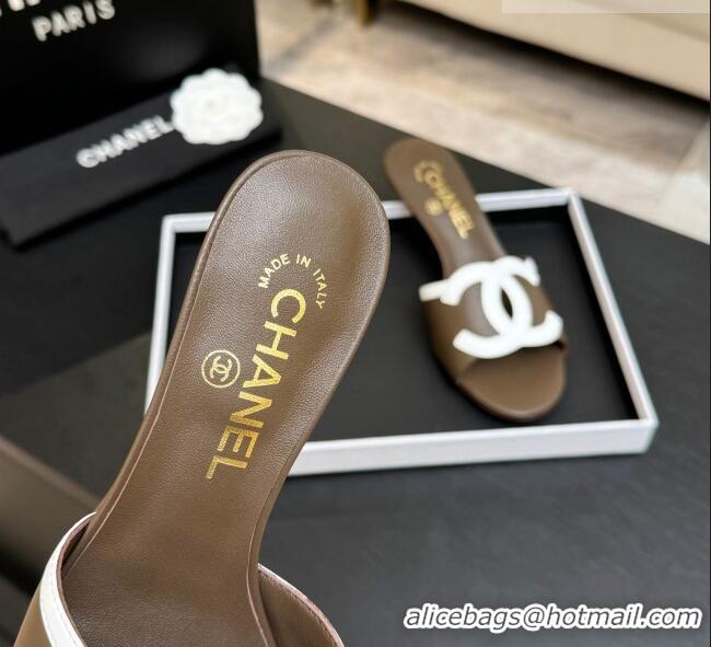 ​Best Price Chanel Lambskin Mules Sandals with 45mm Heel G47252 Khaki 2026