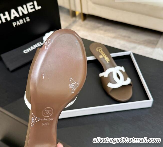 ​Best Price Chanel Lambskin Mules Sandals with 45mm Heel G47252 Khaki 2026