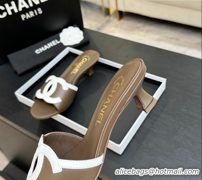 ​Best Price Chanel Lambskin Mules Sandals with 45mm Heel G47252 Khaki 2026