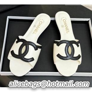 ​Buy Fashionable Chanel Lambskin Flat Mules Sandals G47252 White 2026