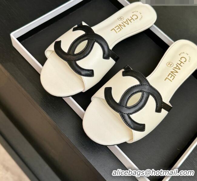 ​Buy Fashionable Chanel Lambskin Flat Mules Sandals G47252 White 2026