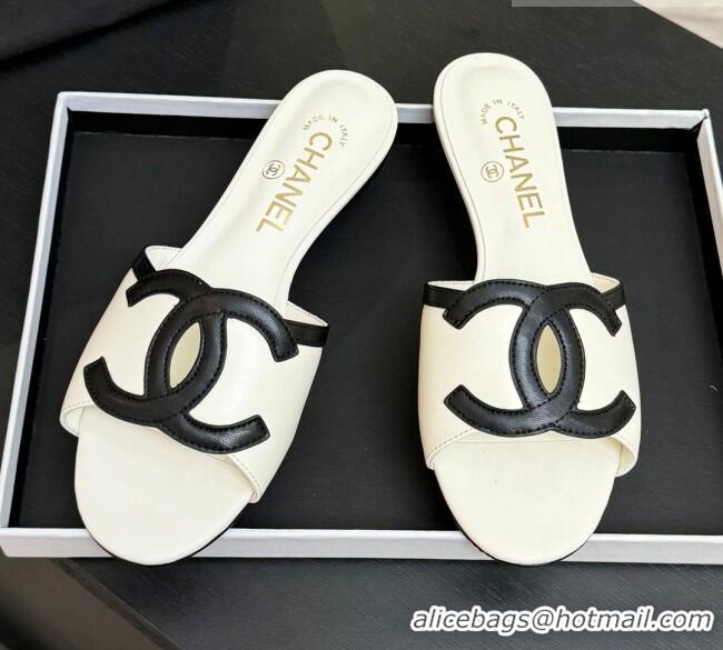 ​Buy Fashionable Chanel Lambskin Flat Mules Sandals G47252 White 2026