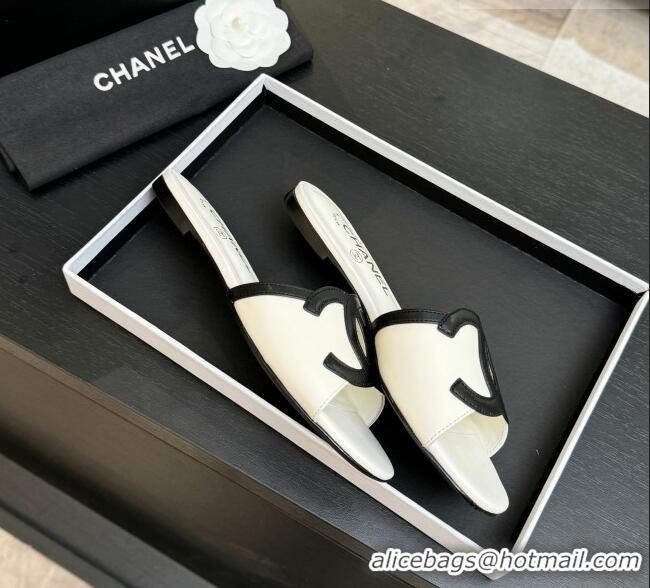 ​Buy Fashionable Chanel Lambskin Flat Mules Sandals G47252 White 2026