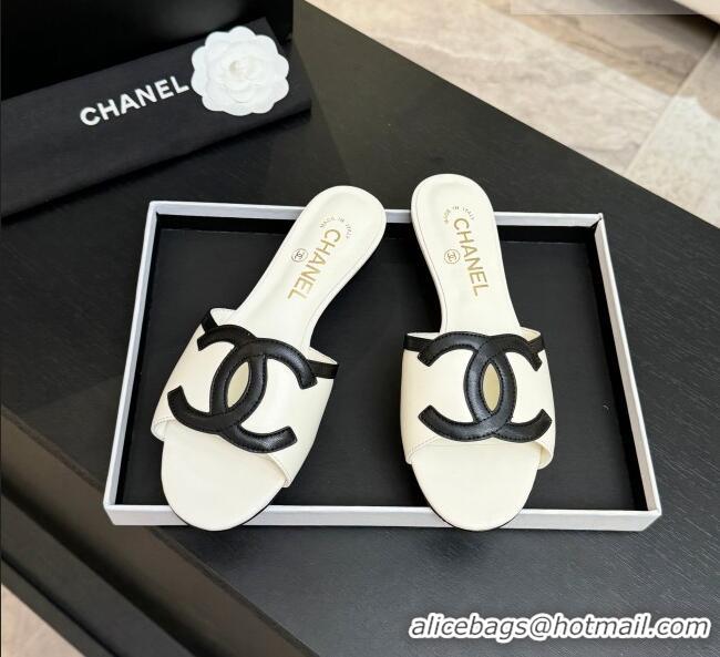 ​Buy Fashionable Chanel Lambskin Flat Mules Sandals G47252 White 2026