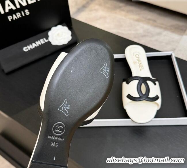 ​Buy Fashionable Chanel Lambskin Flat Mules Sandals G47252 White 2026