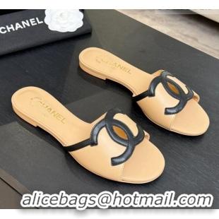 ​Famous Brand Chanel Lambskin Flat Mules Sandals G47252 Beige 2026