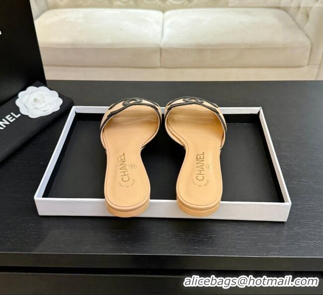 ​Famous Brand Chanel Lambskin Flat Mules Sandals G47252 Beige 2026