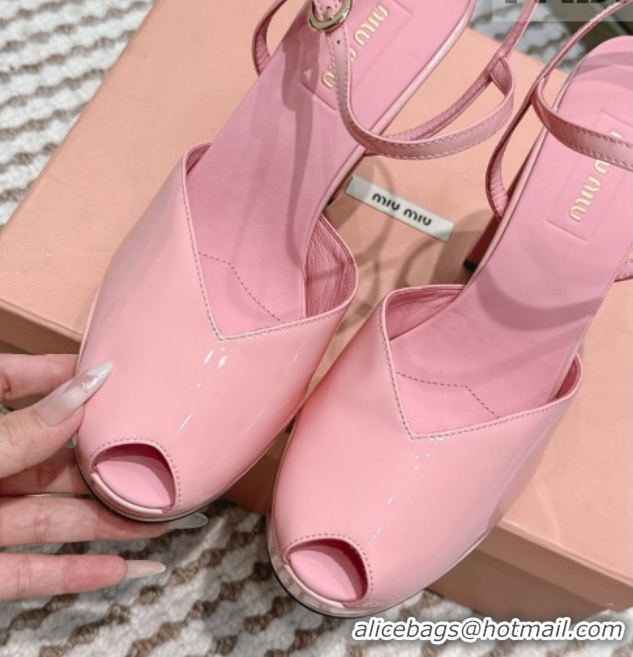 Pretty Style Miu Miu Patent Leather High Heel Sandals 11.5cm Pink2 MM120806 1208068