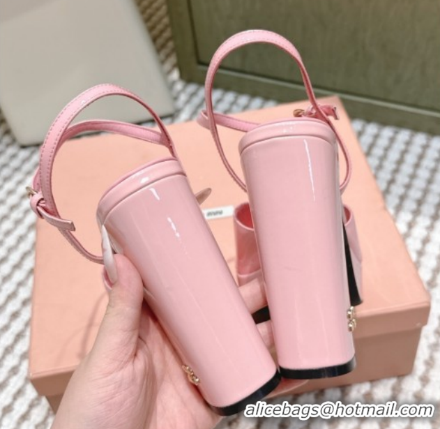 Pretty Style Miu Miu Patent Leather High Heel Sandals 11.5cm Pink2 MM120806 1208068
