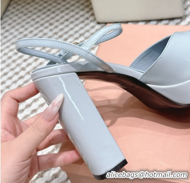 Grade Miu Miu Patent Leather High Heel Sandals 11.5cm MM120806 Blue 2026