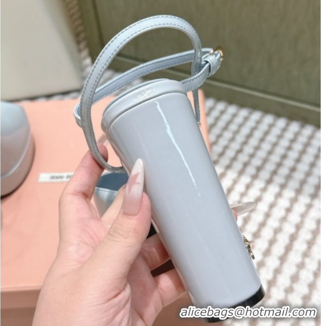 Grade Miu Miu Patent Leather High Heel Sandals 11.5cm MM120806 Blue 2026