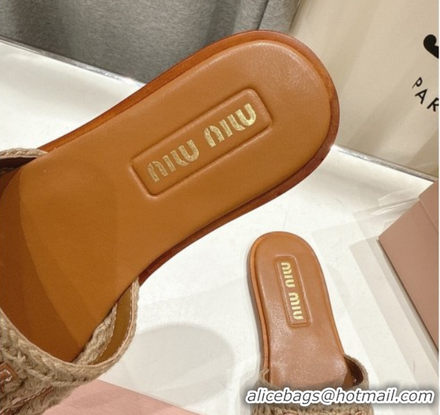 Popular Style Miu Miu Knit Flat Slides Sandal MM022701 Grey 2026