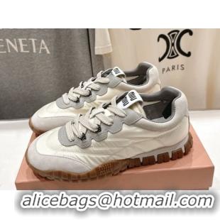 Best Product Miu Miu Tyre Technical Fabric and Suede Sneakers 5E417E White 2026