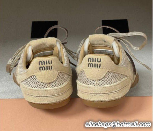 Duplicate Miu Miu Mesh and Suede Sneakers 5E589E Beige 2026