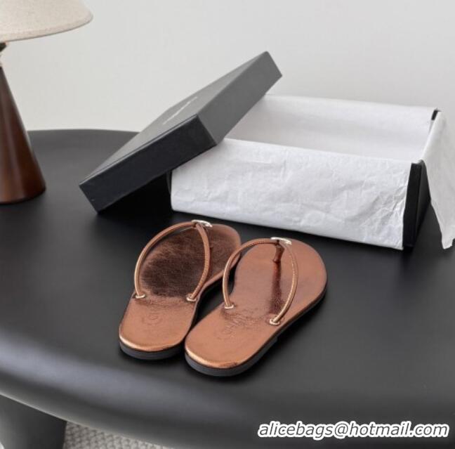 ​Buy Classic Chanel Thongs in Crackled Laminated Calfskin G47243 Brown Spring Summer 2026