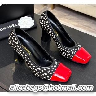 ​Stylish Discount Chanel Horsehair & Patent Calfskin Pumps G47180 Black/Red Spring Summer 2026