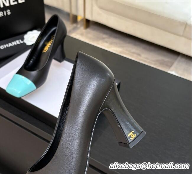 ​Best Grade Chanel Lambskin & Patent Calfskin Pumps G47180 Black/Blue Spring Summer 2026