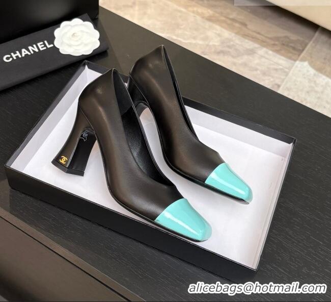 ​Best Grade Chanel Lambskin & Patent Calfskin Pumps G47180 Black/Blue Spring Summer 2026